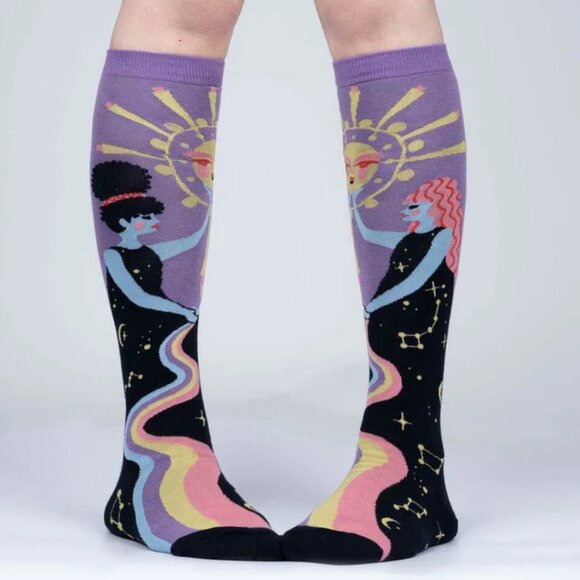 SOCK IT TO ME Cosmic Connection Ethereal Bohemian Knee High Socks NWT - Picture 4 of 9